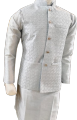 Men’s Nikah Dress with Elegant Waistcoat – Traditional & Graceful Attire. 