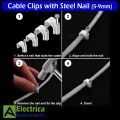 60 PCS Round Cable Clips White Cable Management 5, 6, 7, 8, 9mm Cable Nail Clips Electrical Cable Wall Clips for Wire Ethernet Cable, Telephone Cable, TV Wire by Electrica. 