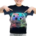New 2024 Summer Kids Clothes 3D Gamepad Joystick Print Children's Harajuku Clothes Boys Short Sleeve Tops T-Shirt Girls Clothes. 