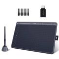 HUION HS611 Graphics Drawing Tablet Android Supported Pen Tablet Tilt Function Battery-Free Stylus 8192 Pen Pressure with 8 Multimedia Keys 10 Express Keys and Touch Strip. 