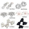 1Pair Rhinestone Shoe Clip Silk Flower Shoe Decorations Shiny Decorative Clips Charm Buckle Brooch Bride Women Shoe Accessories. 