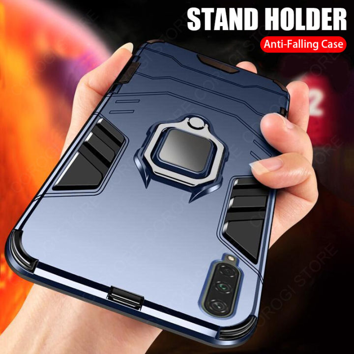 For Samsung Galaxy A70 Back Cover Military Grade Shockproof Armor Metal Ring Stand Holder Magnetic Car Mount Hard Protective Phone Case