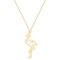Chandler Stainless Steel Flamingo Necklace Tropical Bird Collars Gold Gold Exotic Bird Kid Jewelry Teen Party S. 