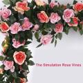 Topsky Artificial Fake Silk Rose Flower Ivy Vine Hanging Wedding Décor Party Home Garden Supermarket Decoration. 