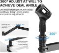 ULANZI LS26 Low Profile Mic Arm, Aluminum 360° Rotatable Foldable Microphone Low Arm Desk Mount for Podcast/Streaming/Gaming/Radio Studio w Mic Clip 1/4" 3/8" 5/8" Screw for Most Mics. 