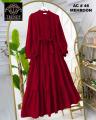 Sultan Trendy Stitched Western Style Panel Work Long Frocks For Women and Girls. 