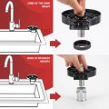 Automatic Glass Cleaning Rinser, Faucet Glass Washer, Faucet Bottle Washer High Pressure 5 Hole Nozzle Automatic Glass Rinser with 80cm Hose for Kitchen EU 3/8 Thread Diameter 16mm(Black) ,Bar Sink Accessories. 