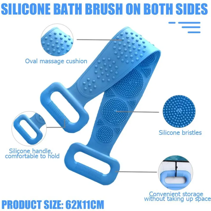 Silicone Back Bath Shower Wash Body Belt Brush