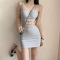 Pussy Skirt Sexy Spicy Girl Pure Desire Style Dress Children's Summer Fit Slim Appearance Hollow out Hanging Strap Hip Wrapped Short Skirt. 