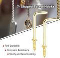 3" Copper Plated Self-Tapping Right-Angle L Shape Screw Hook for Home, Workplace, Office Gold Tone, Square Bend Hooks Self-Tapping Screws Hooks, Pack Of 10, 20, 50 And 100. 