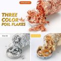 Foil Flakes Imitation Leaf Flakes Multipurpose Crushed Foil for Resin Metallic Leaf for Nails, Painting, Crafts, Slime and Resin Jewelry Making (Gold, Silver, Rose Gold) 2 grams. 