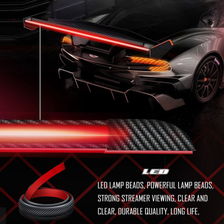 Integrated Led Spoiler 1.2M Carbon Fiber Led Rear Spoiler For Car Airfoil Trunk Lip Wing ...