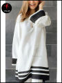 TRENDZ.PK Turkish Style White Trendy Design 2 Piece Suits With Black Stripes For Girls/Women TS-09. 