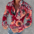 Green Home Men Shirt Sunflower Floral Print Single-breasted Men Shirt. 