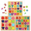 3D Wooden Number 1234 Counting Puzzles for Kids Montessori Educational Learning. 
