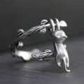 Creative Cute Cat Tree Branch Metal Women's Finger Decor Open Ring Jewelry Gift. 