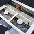 7Pcs  Placemats & Runner Set Heat Resistant , Stain Resistant Washable PVC Table Mats for Dining - Table Woven Vinyl - QS Bedding. 