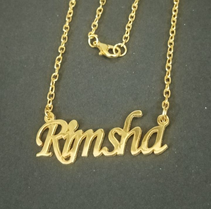 RIMSHA NAME NECKLACE LOCKET ; Metallic Alloy ; Large Size