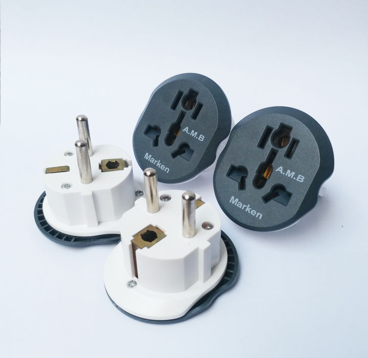 EU Plug Universal Travel Adapter Converter US AU UK To European Europe AC Two pin Multiplug Adapter White/Grey with Safety Shutter