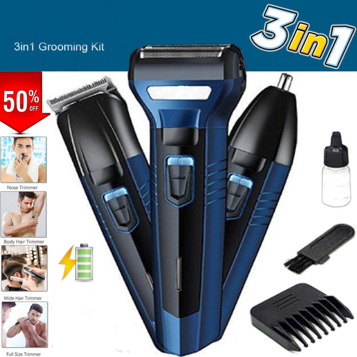3-in-1 Rechargeable Shaving Machine for Men – Hair Clipper, Beard ...