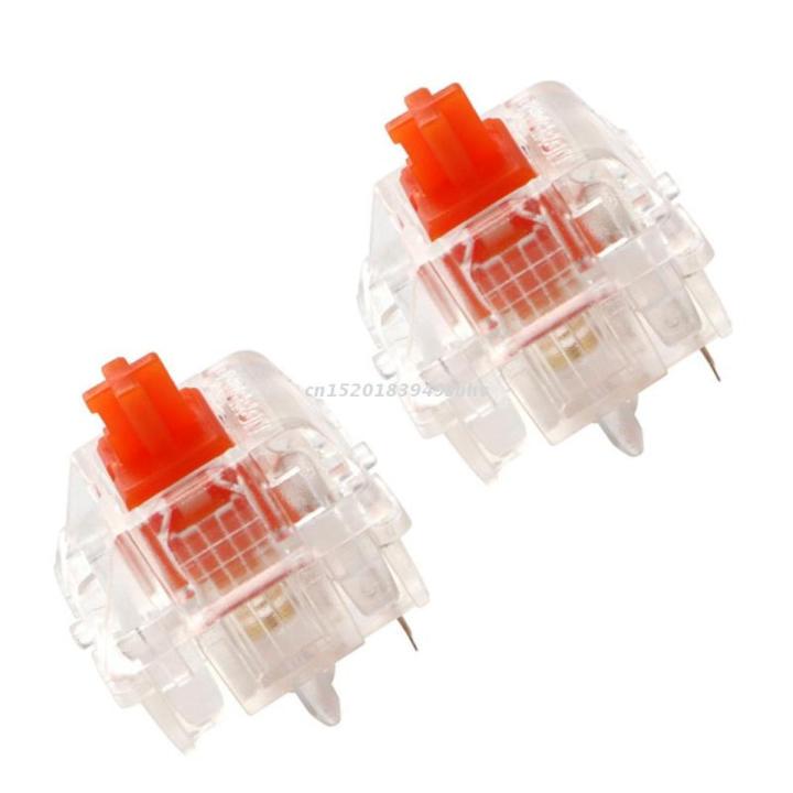 Healios Tactile Switches MX Style 5Pins Mute Orange Switch For Mechanical Keyboard Shafts 63.5G Force 2PCS