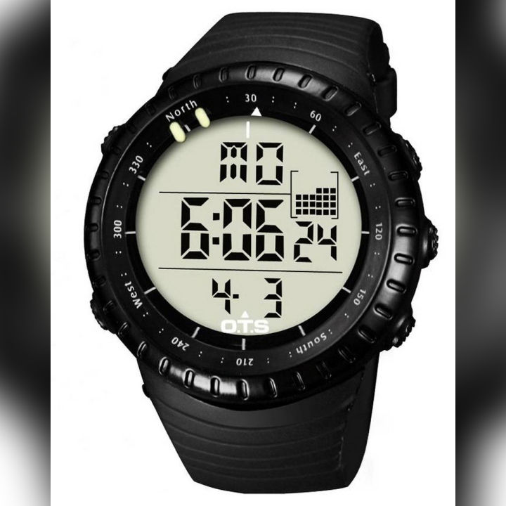 Black Rubber Strap Digital Sports Watch For Boys/Men - Black