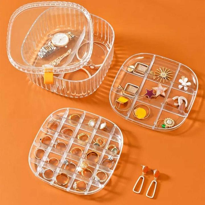 3 Layer Acrylic Transparent Jewellery Storage Box-Organizer