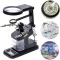 Electrica TE-803 Hands-Free USB Welding Magnifying Glass with 2.5X/4X/16X Lenses, 16 LED Lights, Solder Iron Stand Holder Station Magnifier. 
