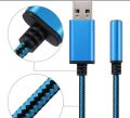 USB to 3.5mm Headphone Jack Audio Adapter,External Stereo Sound Card for PC, Laptop,for ,for Etc (0.6 Feet,Blue). 
