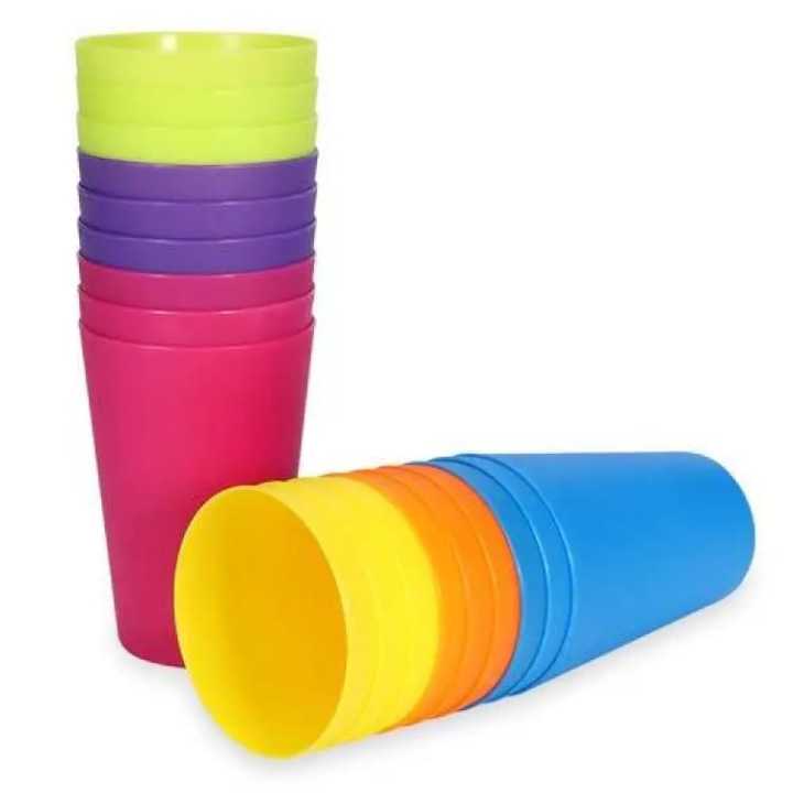 plastic color full glass for picnic traveling and everyday use
