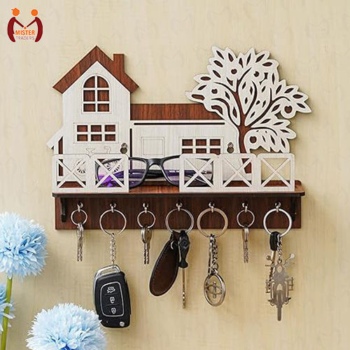 Mister Traders Brand Tree With Sweet Home Multipurpose Wooden Keys Holder I Key Holder I Key Holder Wall I Wall Decoration Items I Wall Décor I Decorating Items For Home I Home Décor I Home Decoration Items I Decorating Items I Decoration Pieces For Room