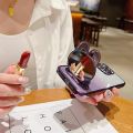For Itel A70 / Itel P40 / Itel S23 Back Cover with Cute Rabbit Makeup Mirror Stand Luxury Slim Gradient Plating Glitter Girls Phone Case Clear Soft Silicone Protective Cases Pouch. 