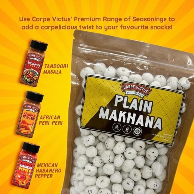 Carpe Victus Plain Phool Makhana, Fresh Fox Nuts, Ready to Eat & Cook Foxnuts, Raw Popped Lotus Seeds Makhanas, Healthy Snacks (100 gms)