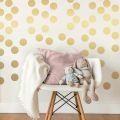 METALLIC GOLD POLKA DOT WALL DECALS  12cm 10pcs. 