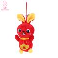 Rabbit Stuffed Toy Exquisite Pattern Backpack Hanging Decoration Lucky Bunny Plush Toy. 