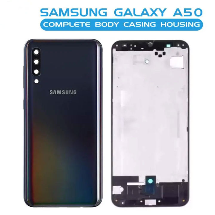 Samsung Galaxy A50 Housing Middle Frame With Side Button and Camera Lens Complete Body Casing Replacement For Galaxy A50