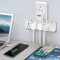 Mscien 3 Way Plug Extension with 2 USB Multiplug Wall Socket Extension with Individually Switches and Neon Indicators 13Amp Exte. 