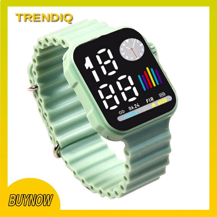 Trendiq%20Digital%20Watch%20Square%20Dial%20Led%20Smartwatch%20for%20Students%20Pedometer%20Calorie%20Tracker%20Silicone%20Strap%20Sporty%20Stylish%20Design%20Square%20Dial%20Watch%20-%20Image%202