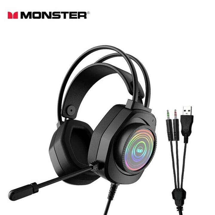 MONSTER AIRMARS N5 Gaming Headphones USB 7.1 Gaming Headset VIRTUAL SURROUND USB AUDIO INTERFACE WIRED GAMING HEADSET WITH MICROPHONE