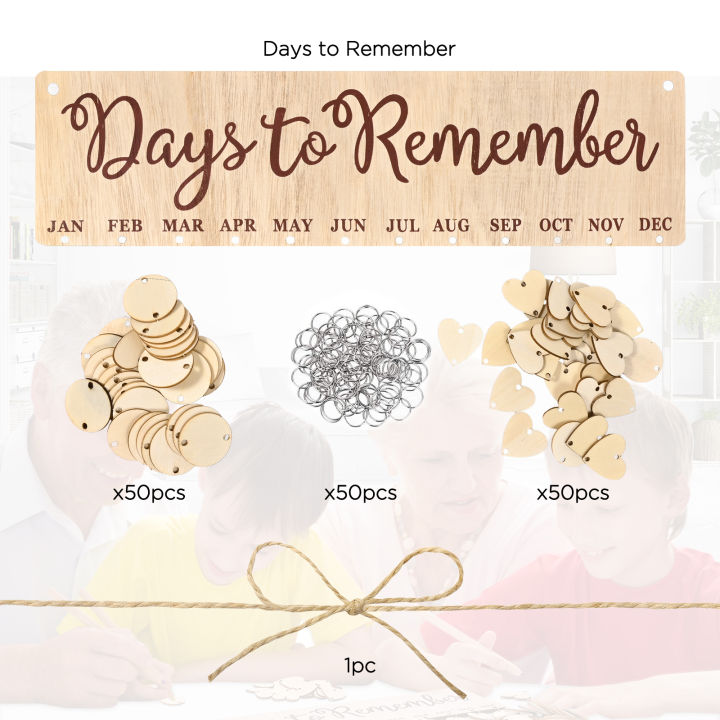 to Remember Wall Hanging Board Family Celebrations Board for Birthday Gift Wooden Calendar Birthday Reminder Days
