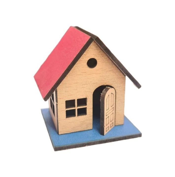 Mini Wooden House Decoration Piece