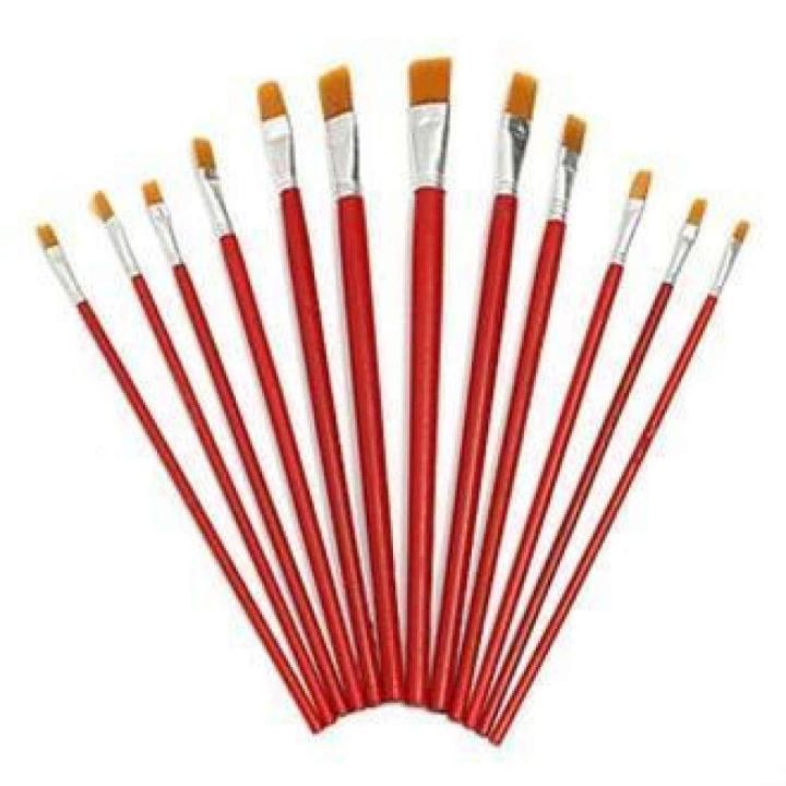 Paint brushes flat tip 12pcs