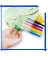 Pack Of 5 Non-Toxic Water Based Blow Pen Set With Stencils For Kids Diy Painting. 