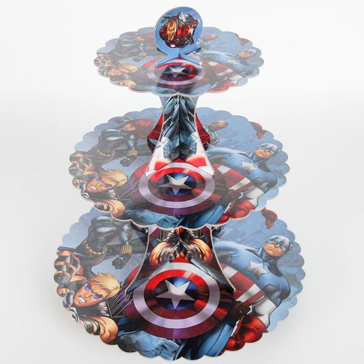 CAPTAIN AMERICA THEME CUPCAKE STAND 3 TIERS CUPCAKE STAND