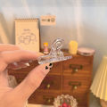 RHS Online 4PCS Ins Binder Clip Transparent Book Paper Clip Clear Ticket Bill Clips Stationery Office Supplies. 
