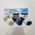 Pack Of 3 Socks Set  New Born To 12 Months Baby Socks In Multi-Color By Fashion Galaxy. 