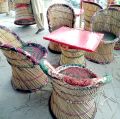 4 Chairs Set+Table Natural Bamboo (SARKANDA) Mudda 4 Chairs Set + Table / Moorah - A Traditional Chair / Mudha Chair / Mooda Chair / Cane Bamboo Chair Stool / Muddha Chair / Mudda Chair. 