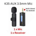 Wireless MIC AUX 3.5mm Mic K35 Wireless Single Microphone For Interview, Vlogging, Podcast. 