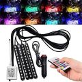 Car Interior Atmosphere Light With Remote/Plug & Play Multi Color Romantic LED Strips    LED Car Interior 4 Strips - Ambient / Atmospheric Lights. 