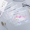 Cute Rainbow Unicorn Transparent pencil case organiser | Cute stationary items for girls. 